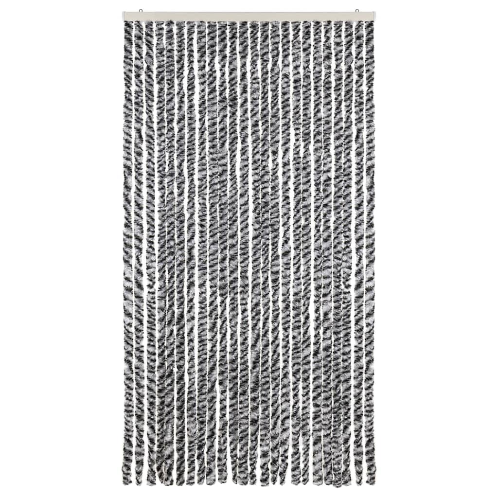 vidaXL Fliegenvorhang Grau, Schwarz und Weiß 100x230 cm Chenille