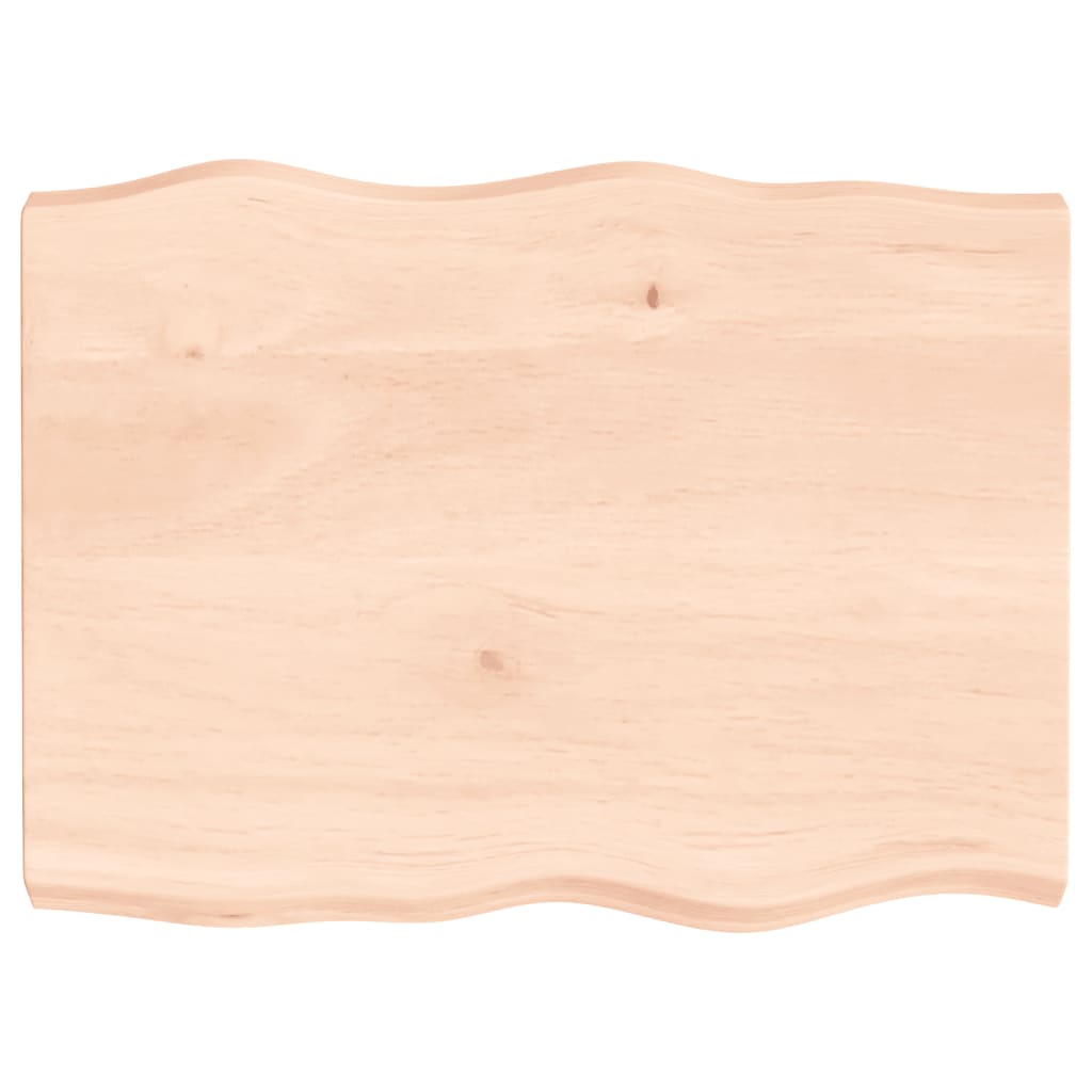 vidaXL Tischplatte 80x60x6 cm Massivholz Eiche Unbehandelt Baumkante