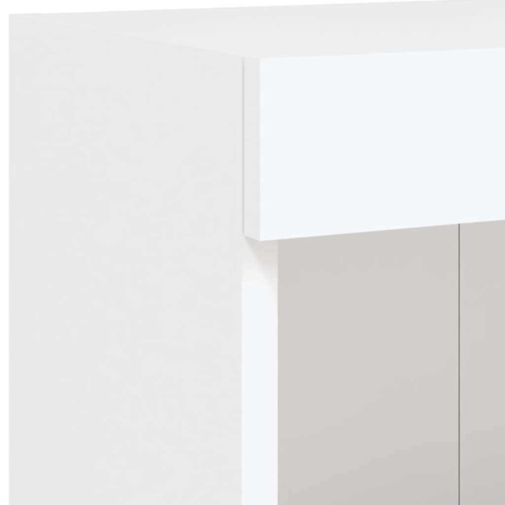vidaXL 5-tlg. Wohnwand mit LED-Beleuchtung Weiß Holzwerkstoff