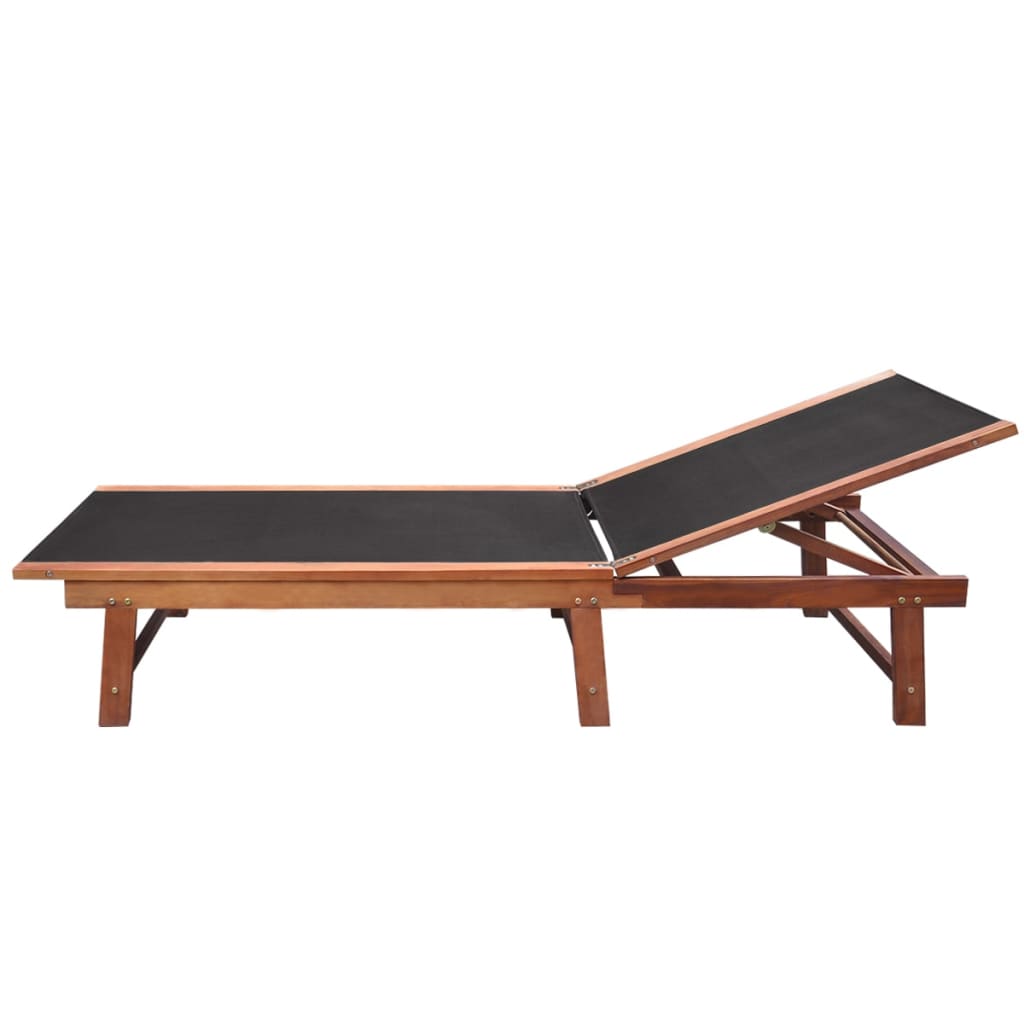 vidaXL Sonnenliegen 2 Stk. mit Tisch Akazie Massivholz und Textilene