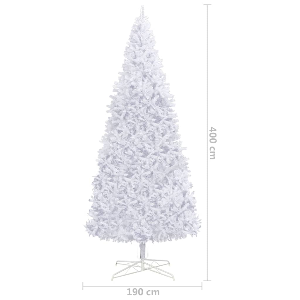 vidaXL Künstlicher Weihnachtsbaum Beleuchtung & Kugeln LEDs 400cm Weiß