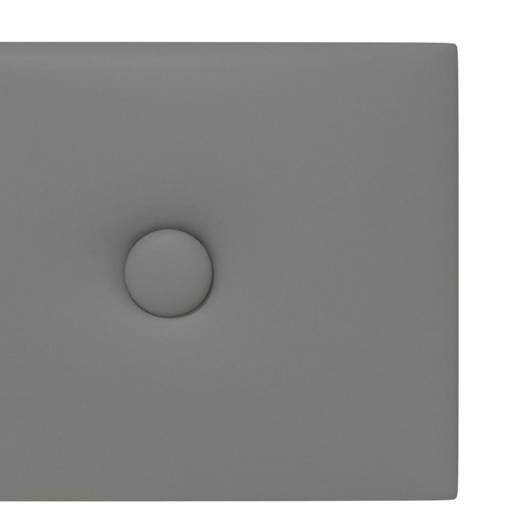 vidaXL Wandpaneele 12 Stk. Grau 60x15 cm Kunstleder 1,08 m²