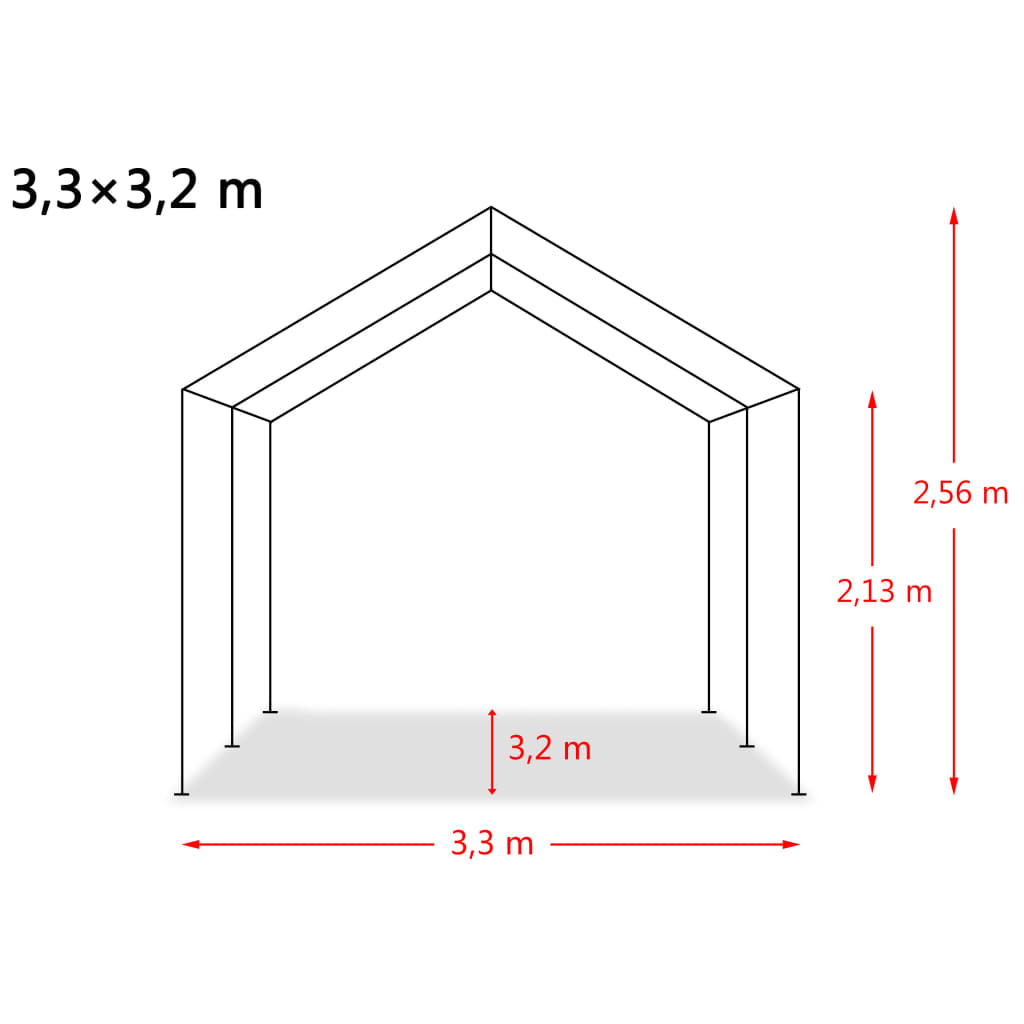 vidaXL Weidezelt PVC 550 g/m² 3,3×3,2 m Dunkelgrün