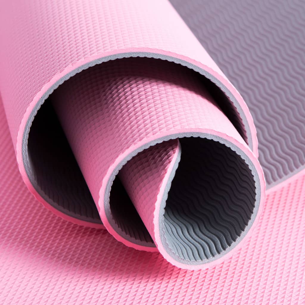 Pure2Improve Yogamatte 173×58×0,6 cm Rosa und Grau