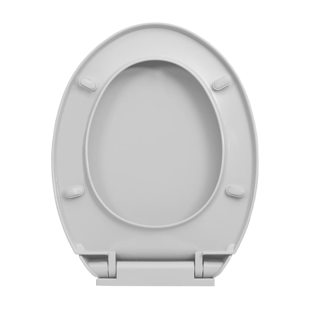 vidaXL Toilettensitz mit Absenkautomatik Hellgrau Oval