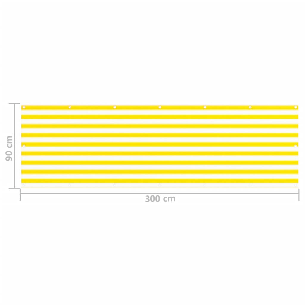 vidaXL Balkon-Sichtschutz Gelb und Weiß 90x300 cm HDPE