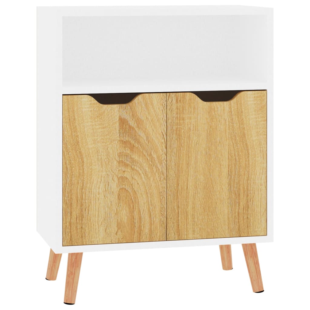 vidaXL Sideboard Weiß und Sonoma-Eiche 60x30x72 cm Holzwerkstoff