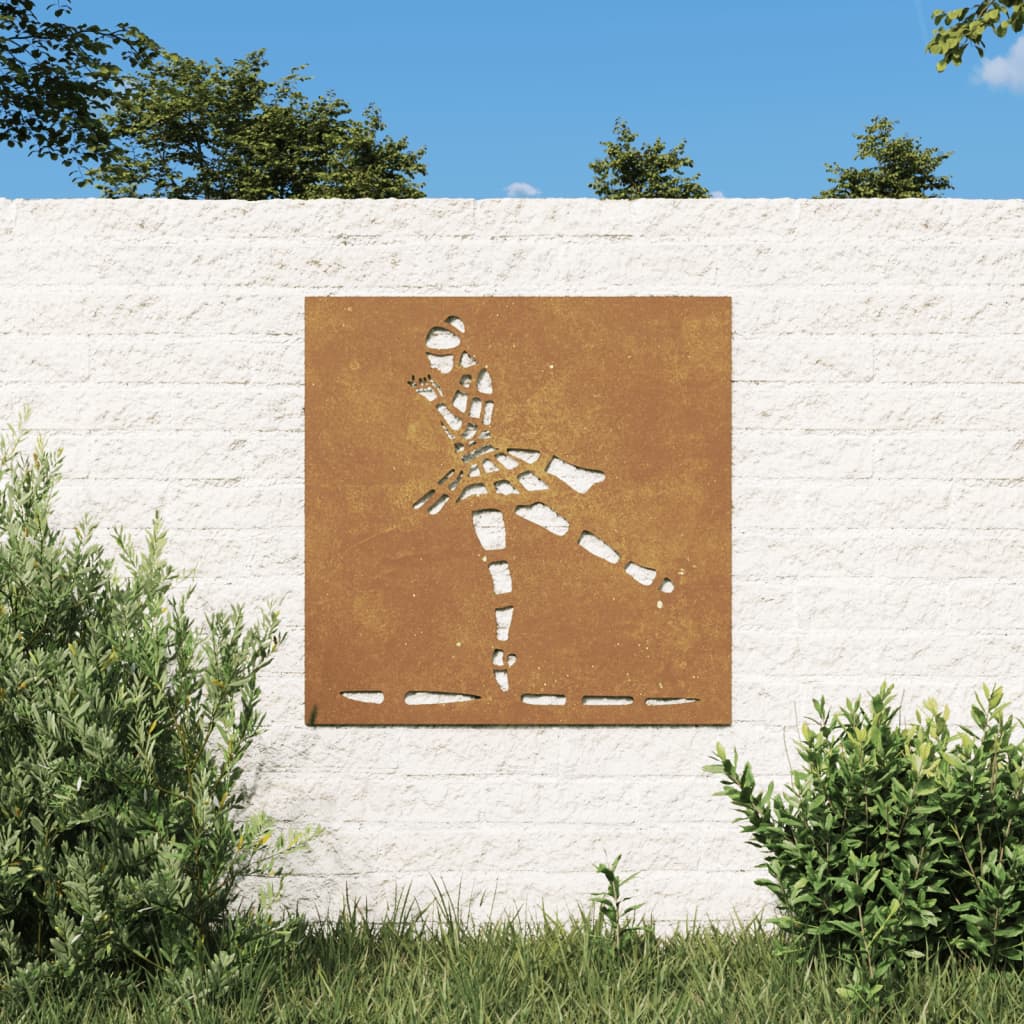 vidaXL Garten-Wanddeko 55x55 cm Cortenstahl Balletttänzerin