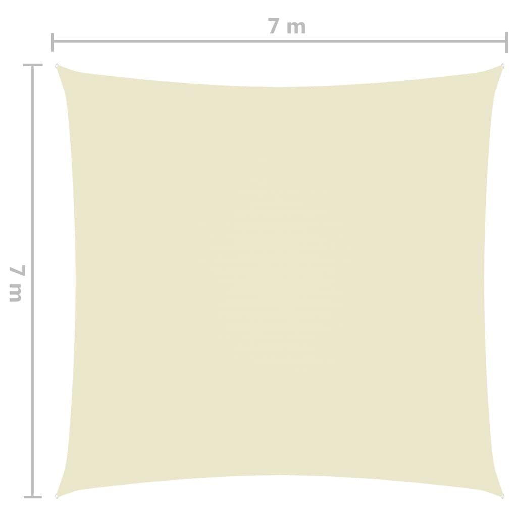 vidaXL Sonnensegel Oxford-Gewebe Quadratisch 7x7 m Creme