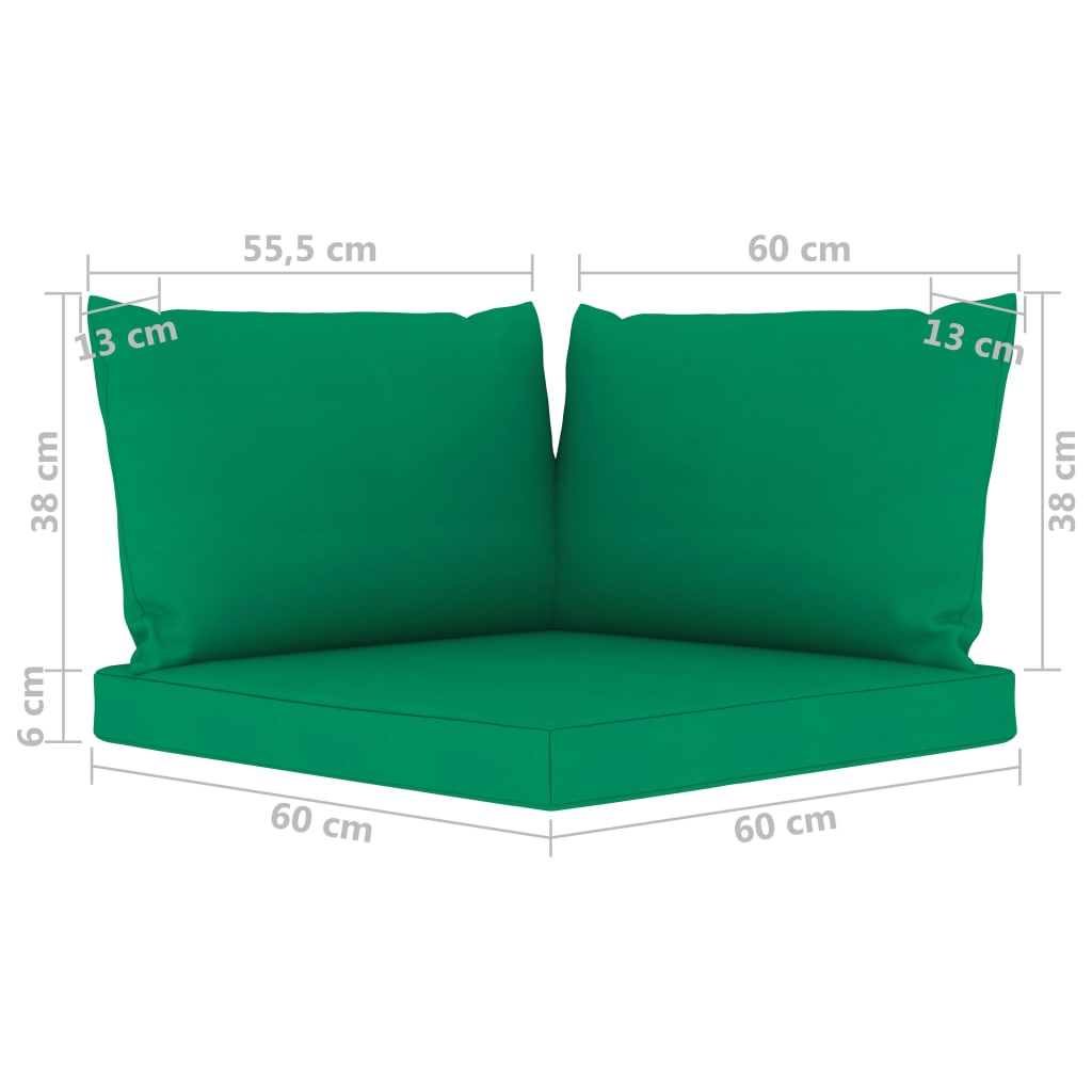 vidaXL Garten-Palettensofa 2-Sitzer mit Kissen in Grün Kiefernholz
