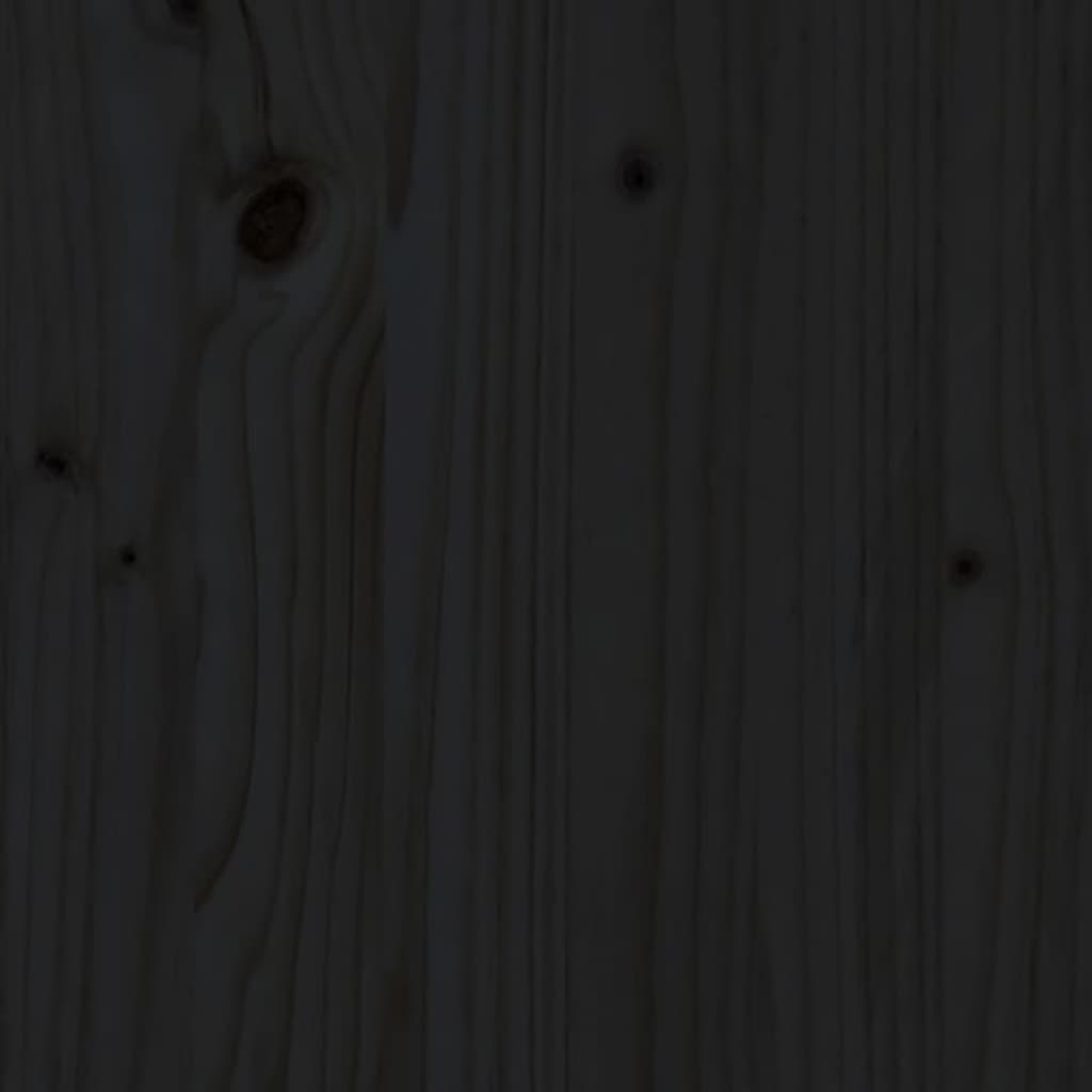 vidaXL Massivholzbett mit LED-Beleuchtung Schwarz 120x200 cm
