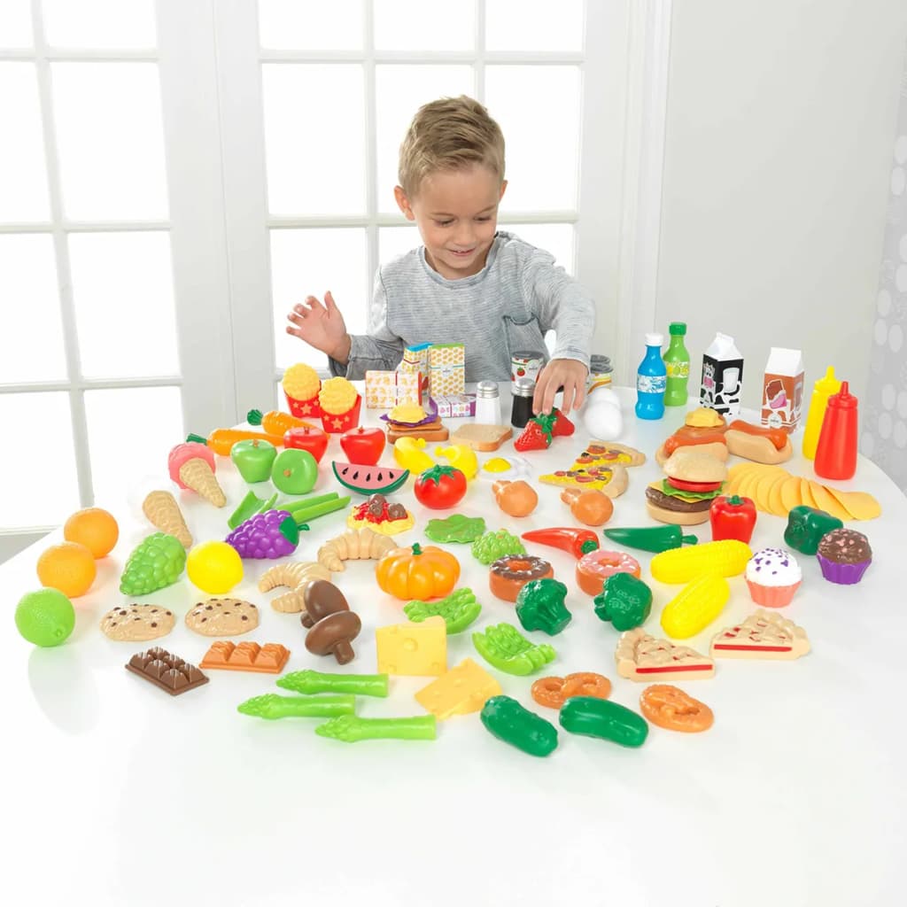 KidKraft 115-tlg Spiel-Lebensmittel Küchenspielzeug Kinder Tasty Treats 63330 