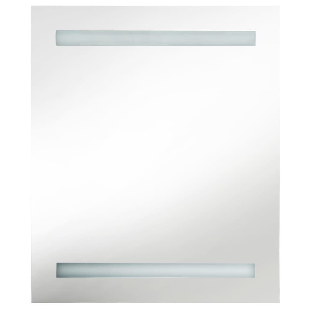vidaXL LED-Bad-Spiegelschrank Weiß und Eichen-Optik 50x14x60 cm