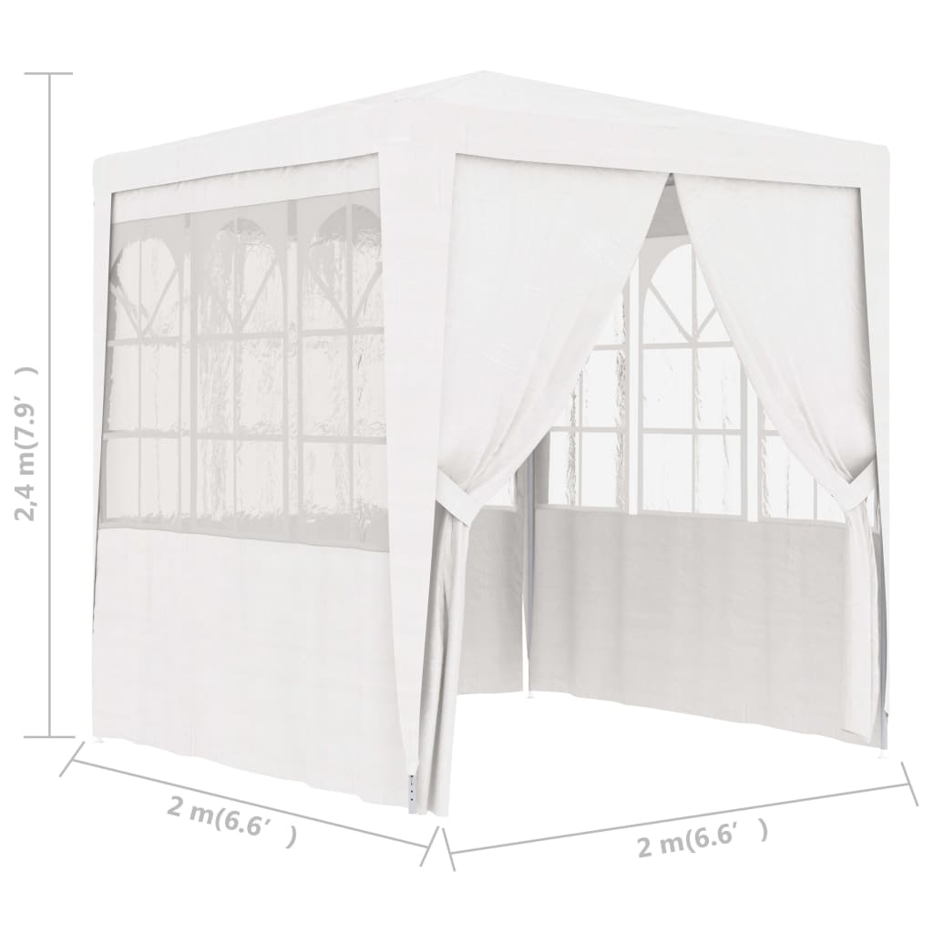vidaXL Profi-Partyzelt mit Seitenwänden 2×2m Weiß 90 g/m²