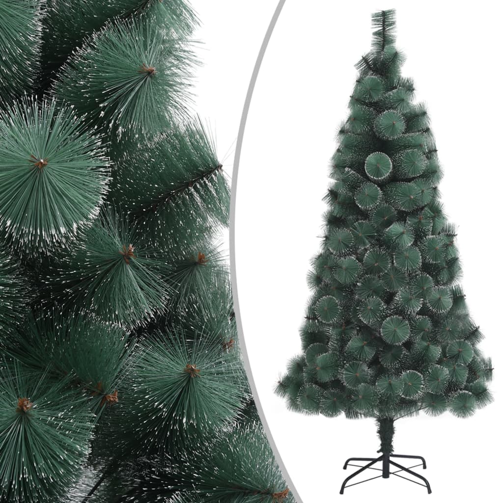 vidaXL Künstlicher Weihnachtsbaum LEDs & Kugeln Grün 120 cm PVC & PE
