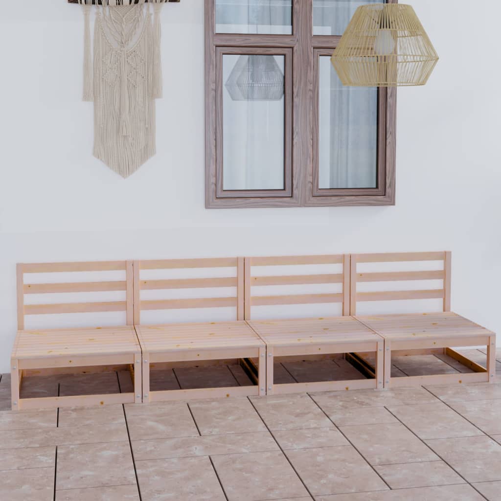 vidaXL Outdoor-Sofa 4-Sitzer Massivholz Kiefer