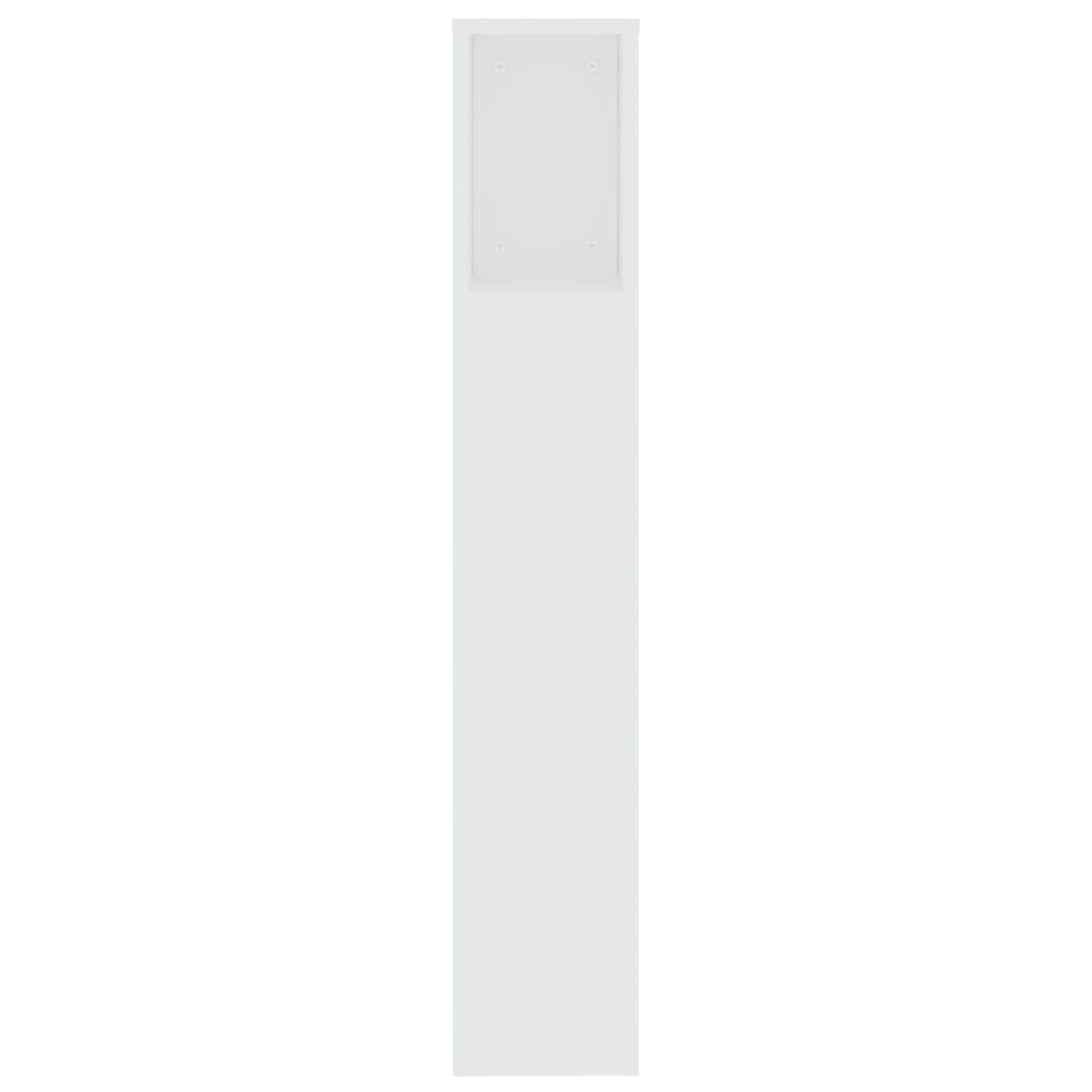 vidaXL Kopfteil mit Ablagen Weiß 200x18,5x104,5 cm