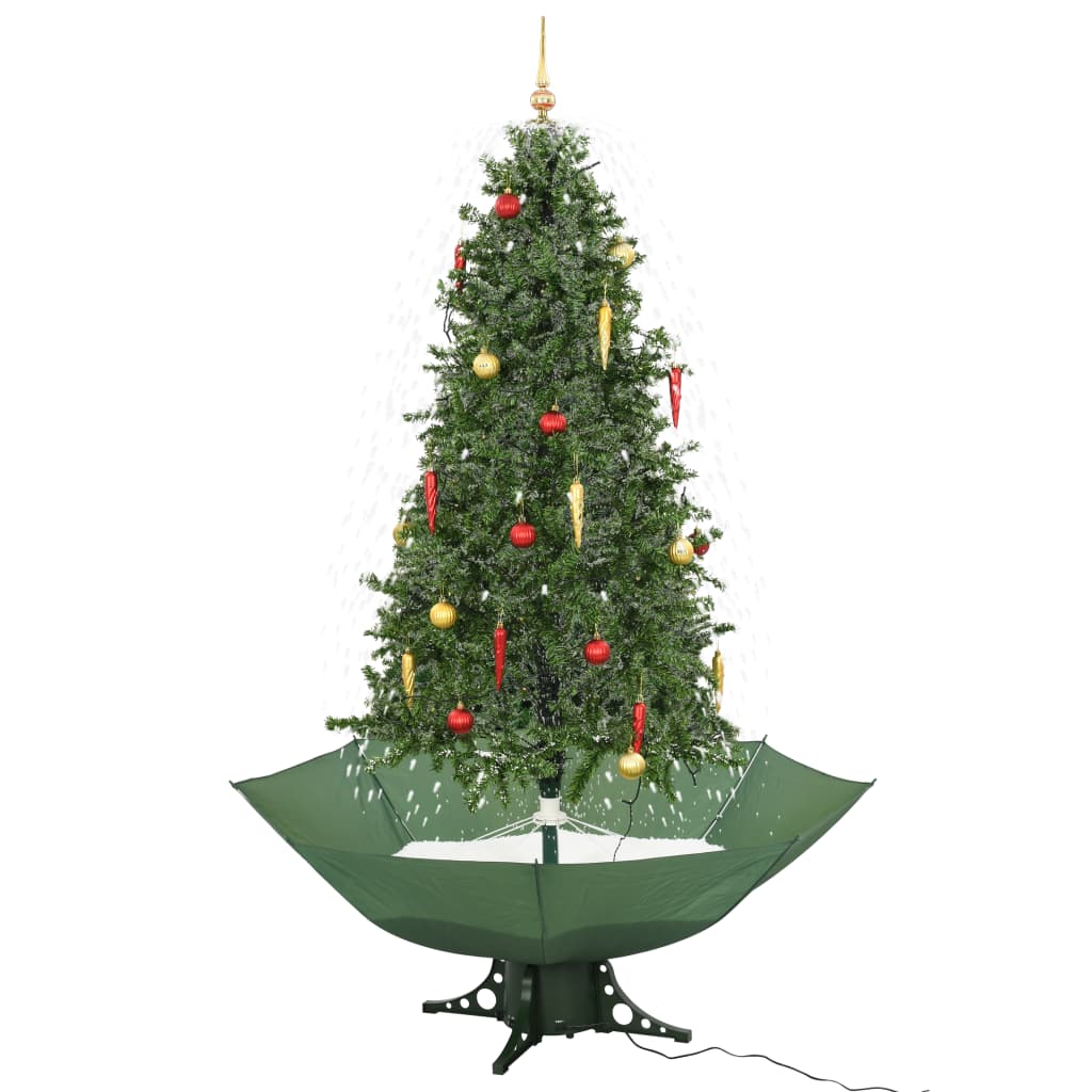 vidaXL Schneiender Weihnachtsbaum mit Schirmfuß Grün 190 cm