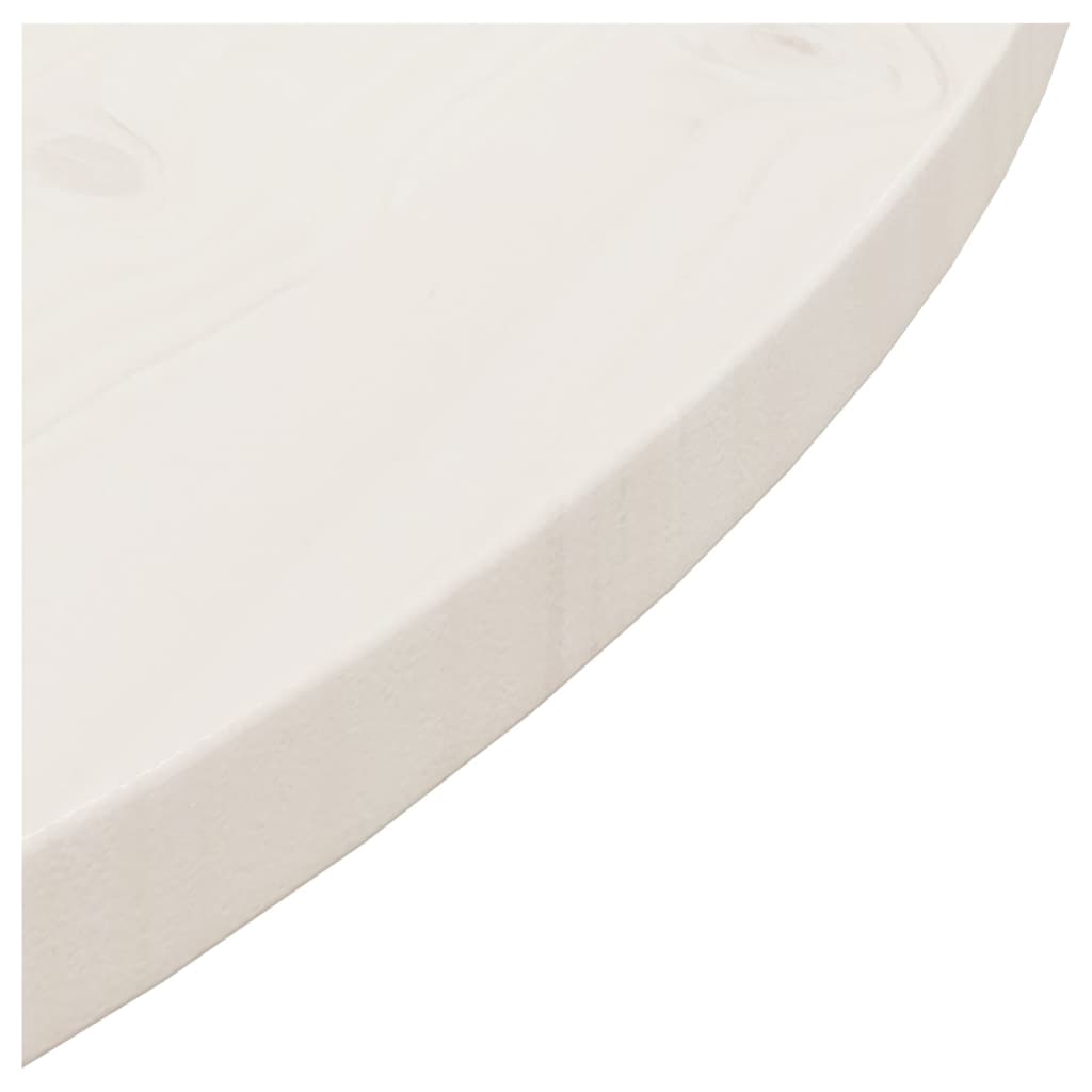vidaXL Tischplatte Weiß Ø80x2,5 cm Massivholz Kiefer