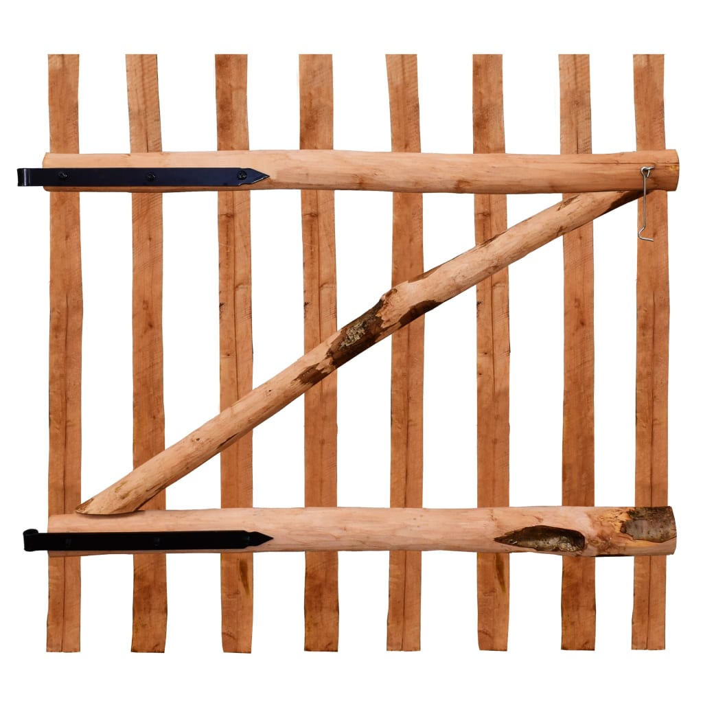 vidaXL Zauntor Einflügelig Haselnussholz Imprägniert 100×100 cm