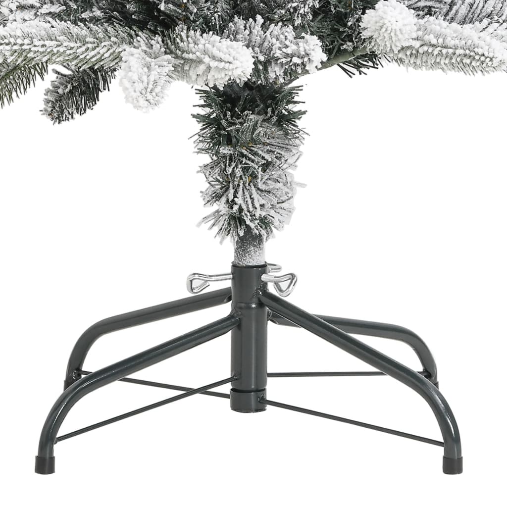 vidaXL Künstlicher Weihnachtsbaum Beschneit Schlank 150 cm PVC&PE