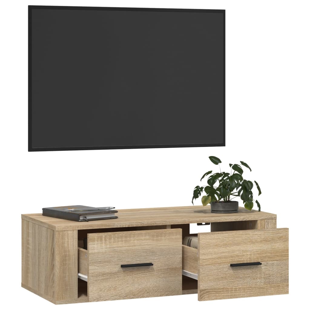 vidaXL TV-Wandschrank Sonoma-Eiche 80x36x25 cm Holzwerkstoff