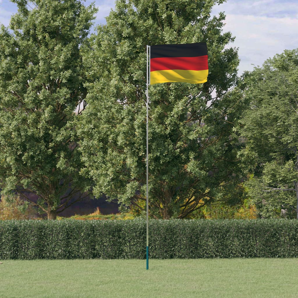 vidaXL Flagge Deutschlands mit Mast 5,55 m Aluminium