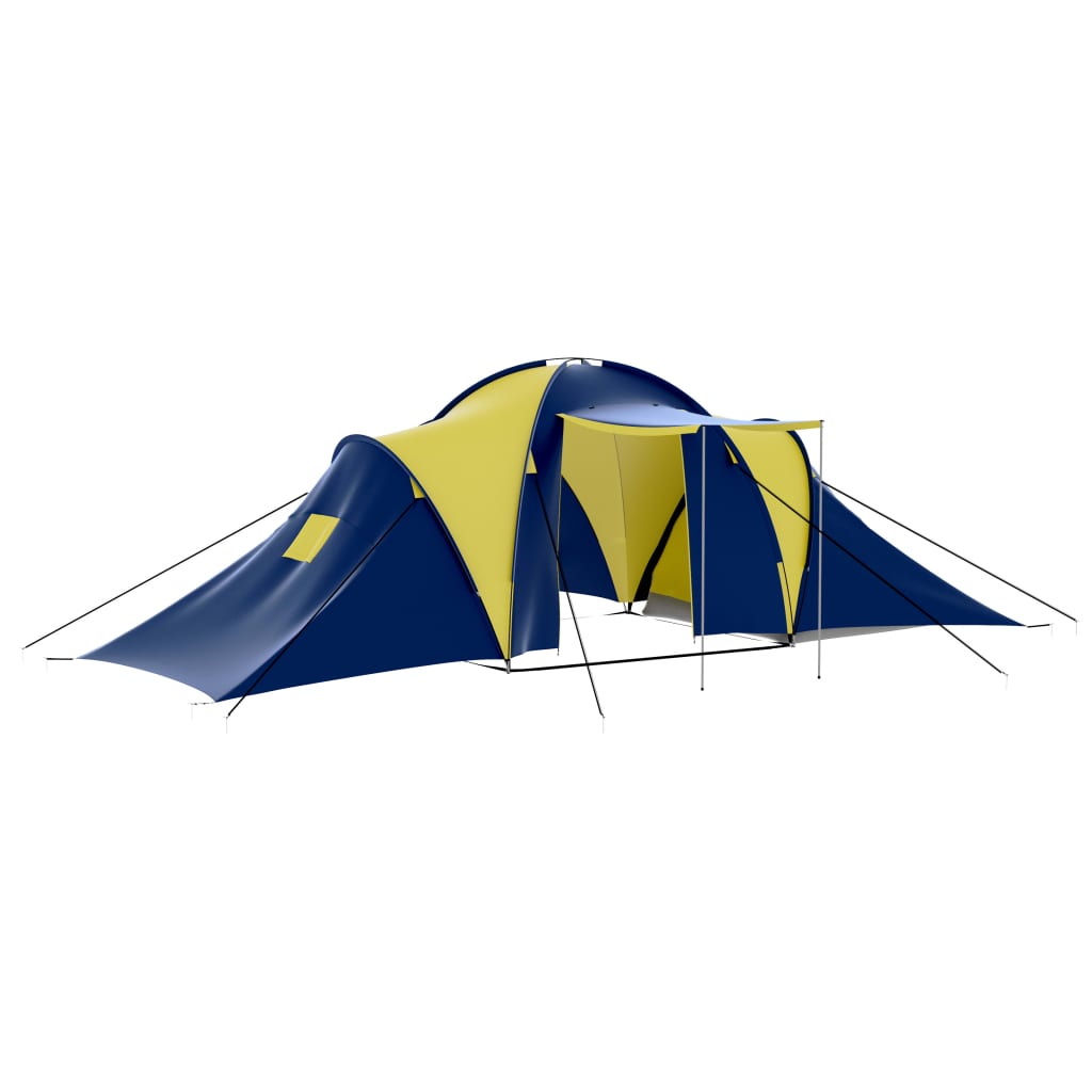 vidaXL Campingzelt 9 Personen Stoff Blau/Gelb