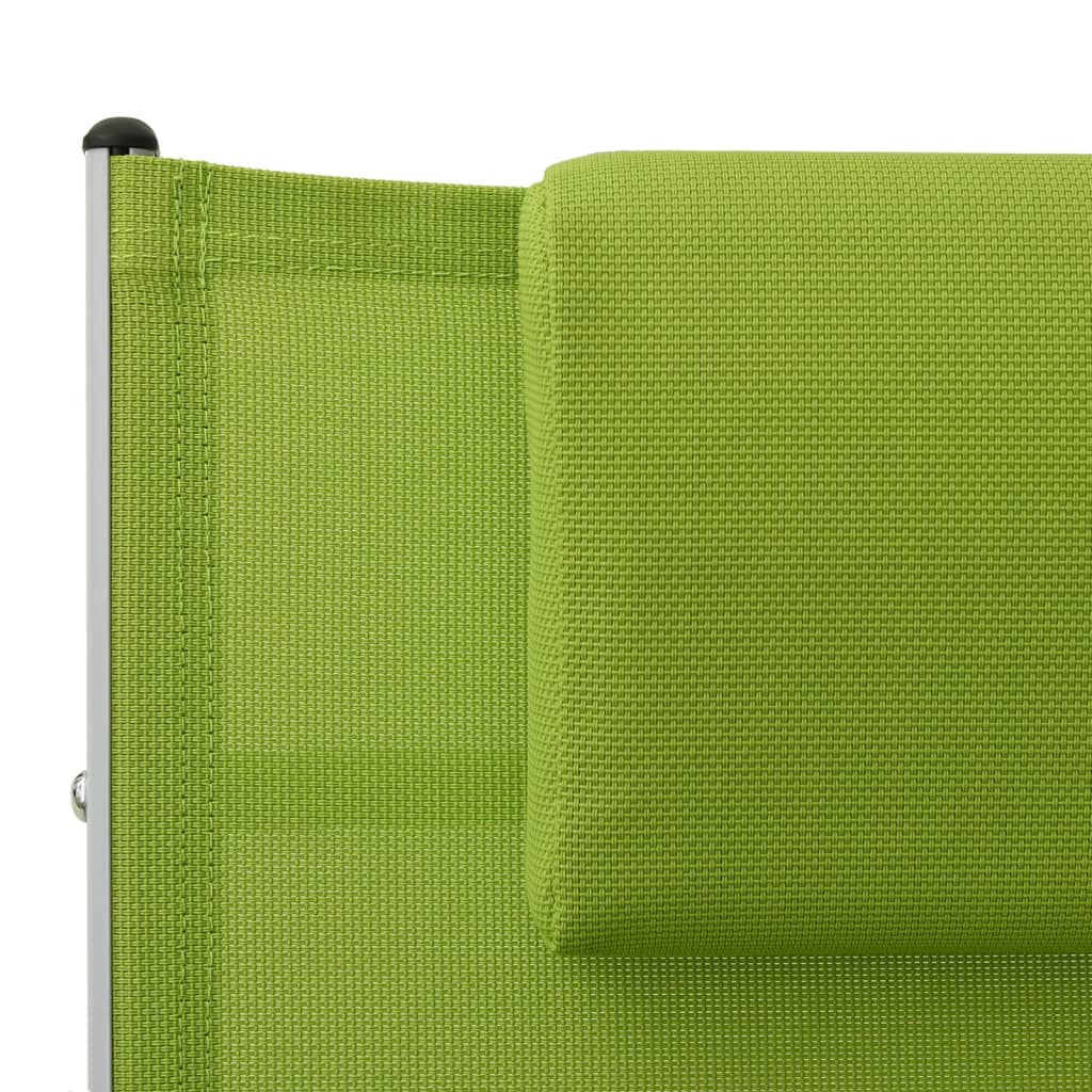 vidaXL Sonnenliege mit Kissen Textiline Grün