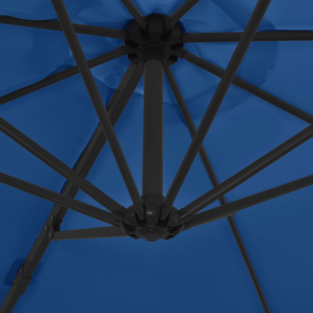 vidaXL Ampelschirm mit Stahlmast Azurblau 300 cm