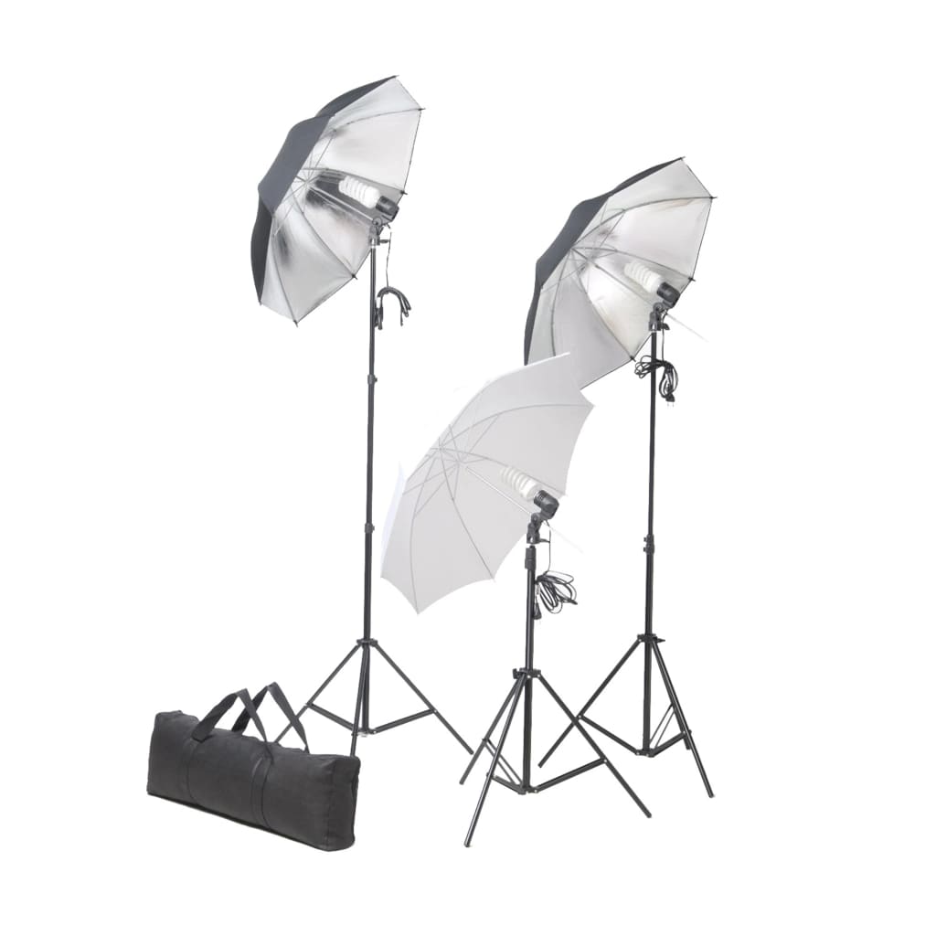 vidaXL Fotostudio-Set mit Leuchten, Schirmen, Hintergrund & Reflektor