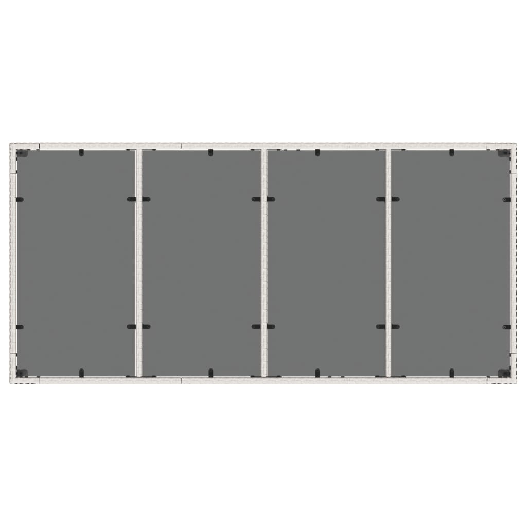 vidaXL Gartentisch mit Glasplatte Weiß 190x90x75 cm Poly Rattan