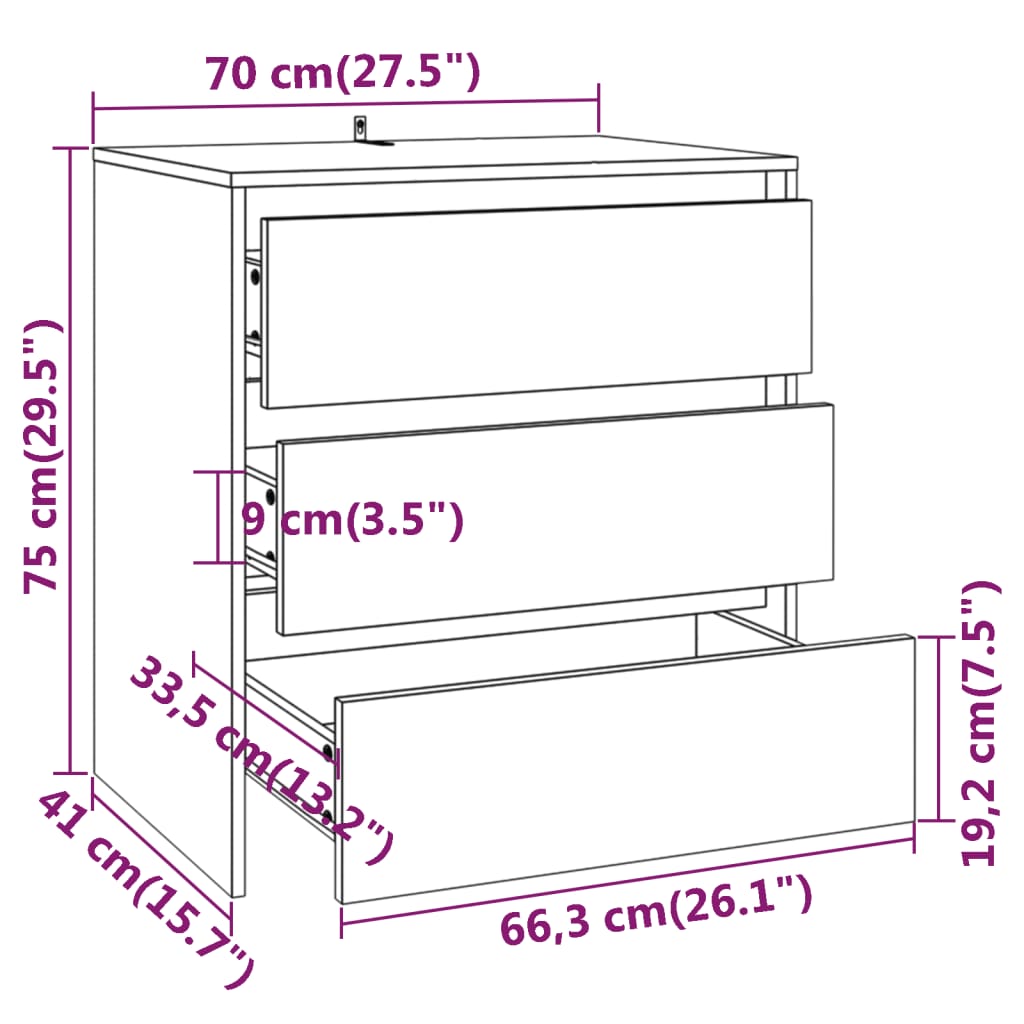 vidaXL 2-tlg. Sideboard Braun Eiche-Optik Holzwerkstoff
