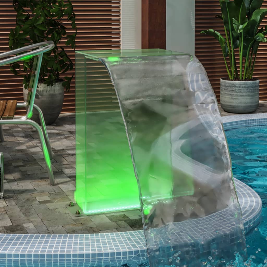 vidaXL Wasserfall-Element mit RGB-LEDs Acryl 51 cm