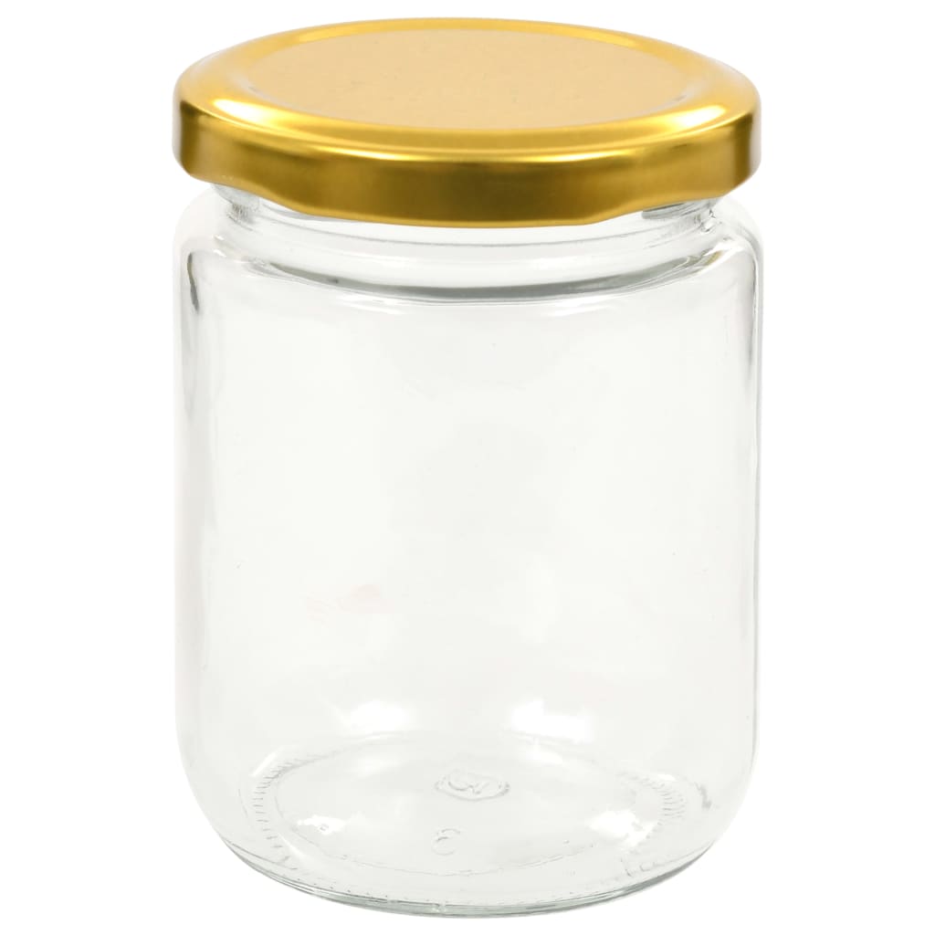 vidaXL Marmeladengläser mit Goldenem Deckel 48 Stk. 230 ml