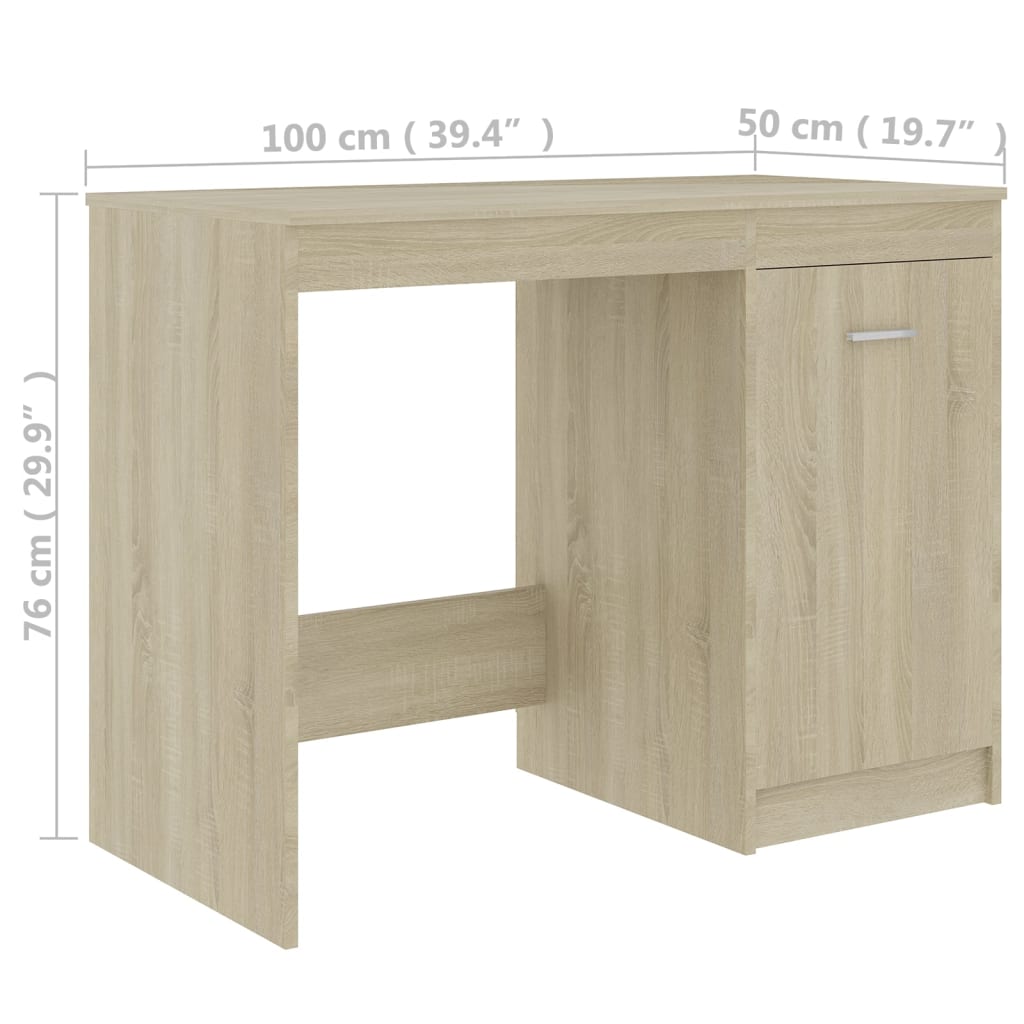 vidaXL Schreibtisch Sonoma-Eiche 100x50x76 cm Holzwerkstoff