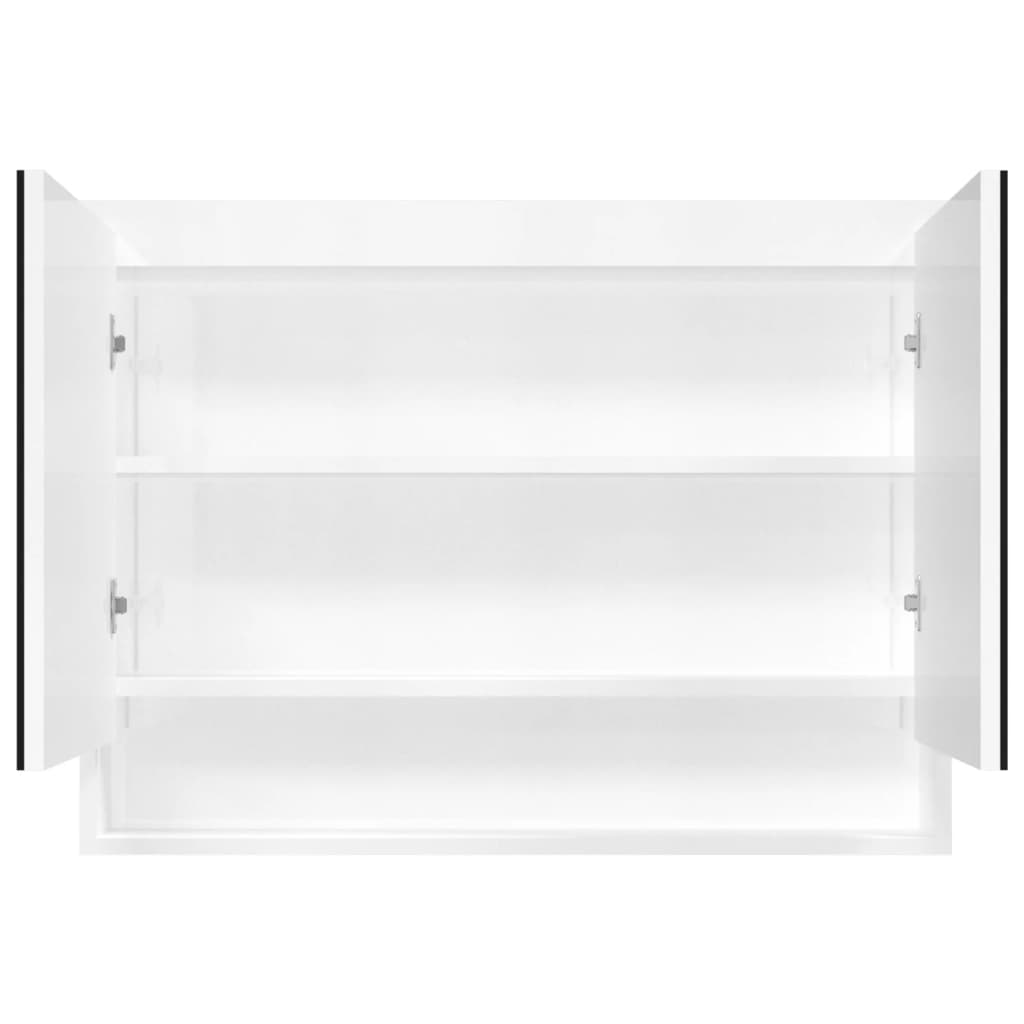 vidaXL Spiegelschrank fürs Bad 80x15x60 cm MDF Glänzend Weiß