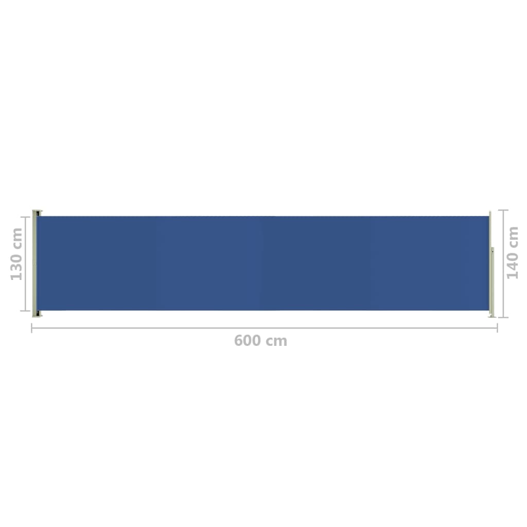 vidaXL Seitenmarkise Ausziehbar 140x600 cm Blau
