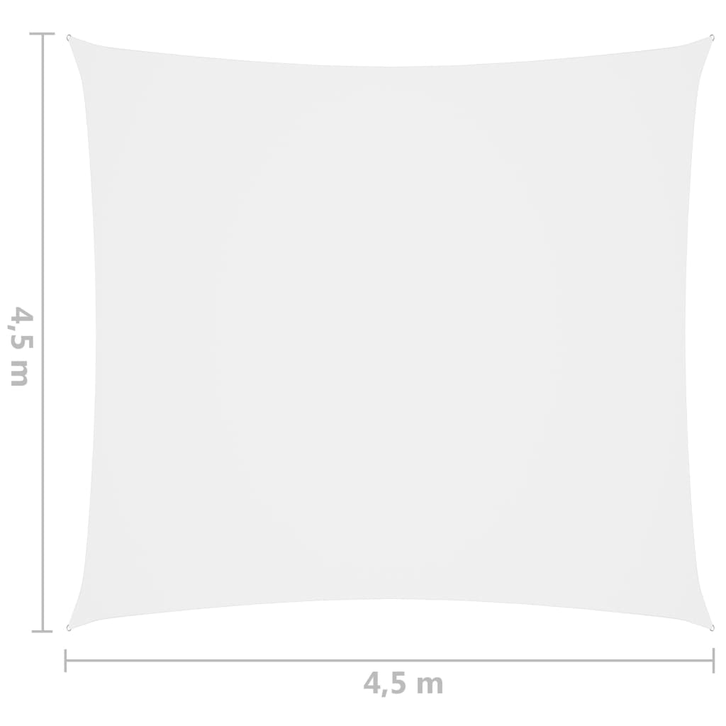 vidaXL Sonnensegel Oxford-Gewebe Quadratisch 4,5x4,5 m Weiß