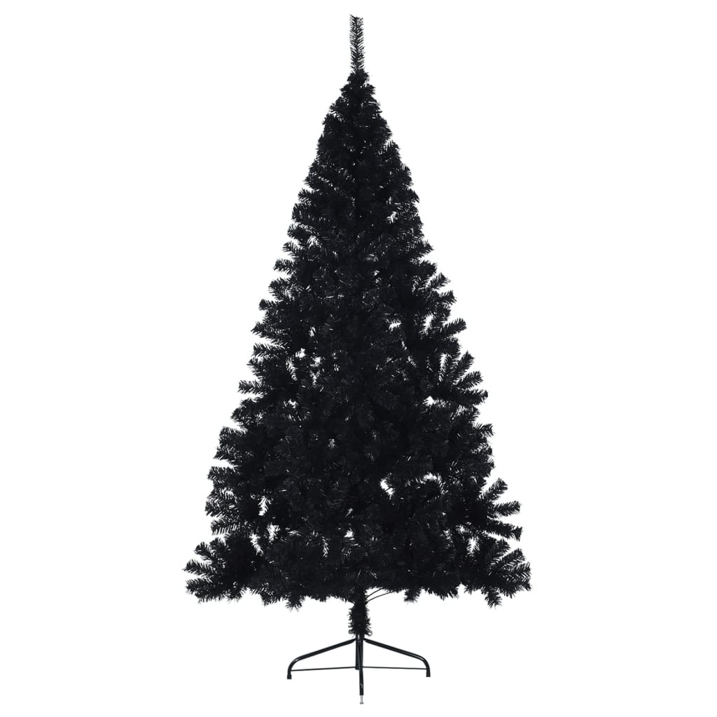vidaXL Künstlicher Halb-Weihnachtsbaum mit Ständer Schwarz 240 cm PVC