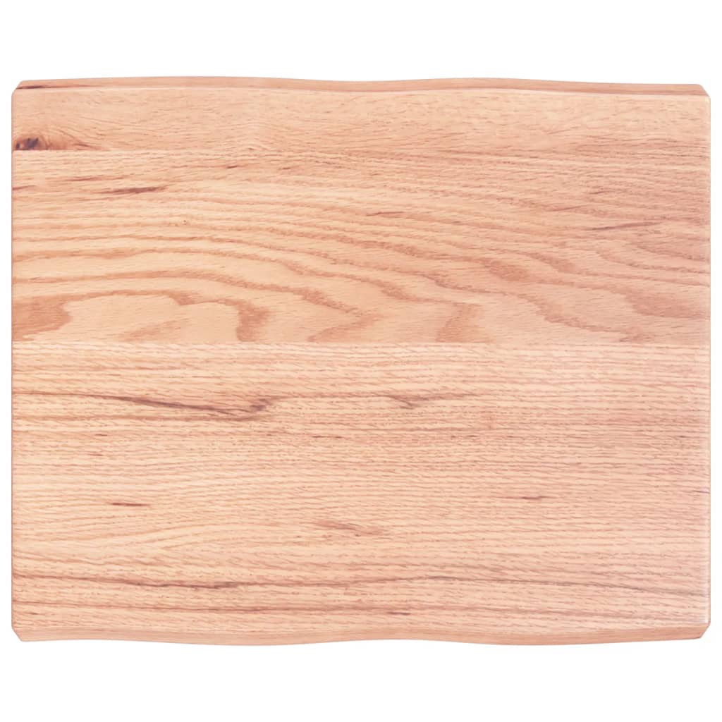 vidaXL Tischplatte 60x50x6 cm Massivholz Eiche Behandelt Baumkante