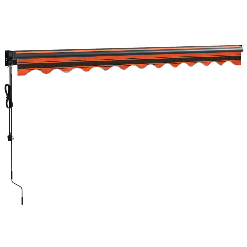 vidaXL Elektrische Markise mit Kurbel Orange und Braun 3,5x2,5 m