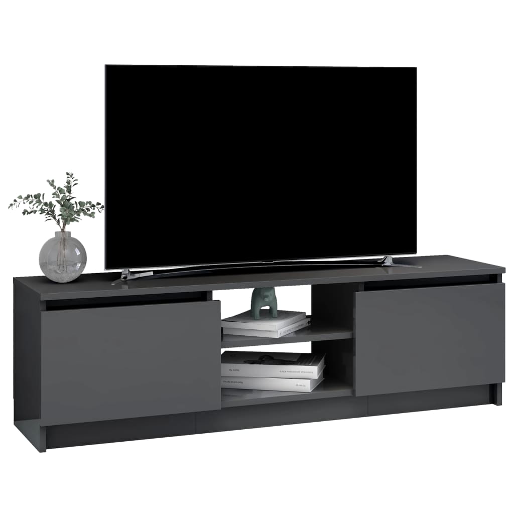 vidaXL TV-Schrank Hochglanz-Grau 120x30x35,5 cm Holzwerkstoff