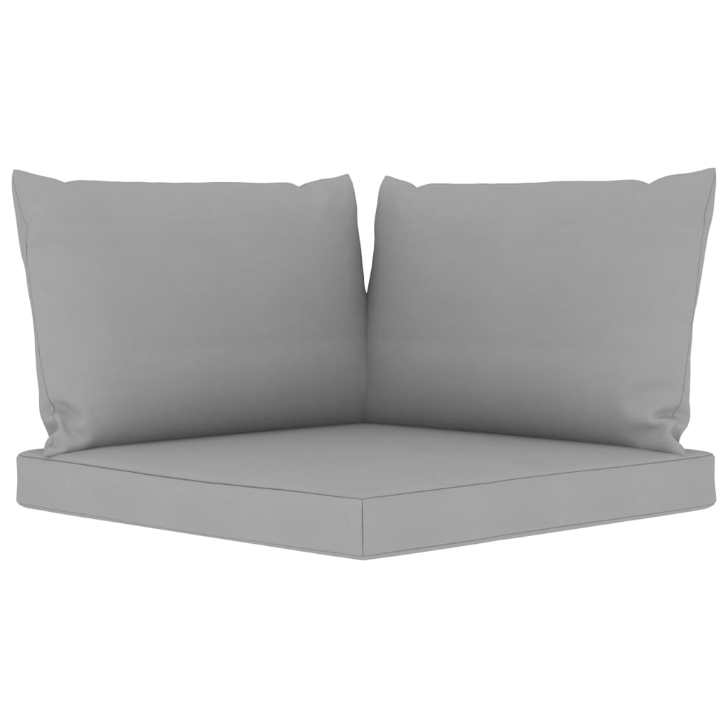 vidaXL Garten-Palettensofa 3-Sitzer mit Kissen in Grau Kiefernholz