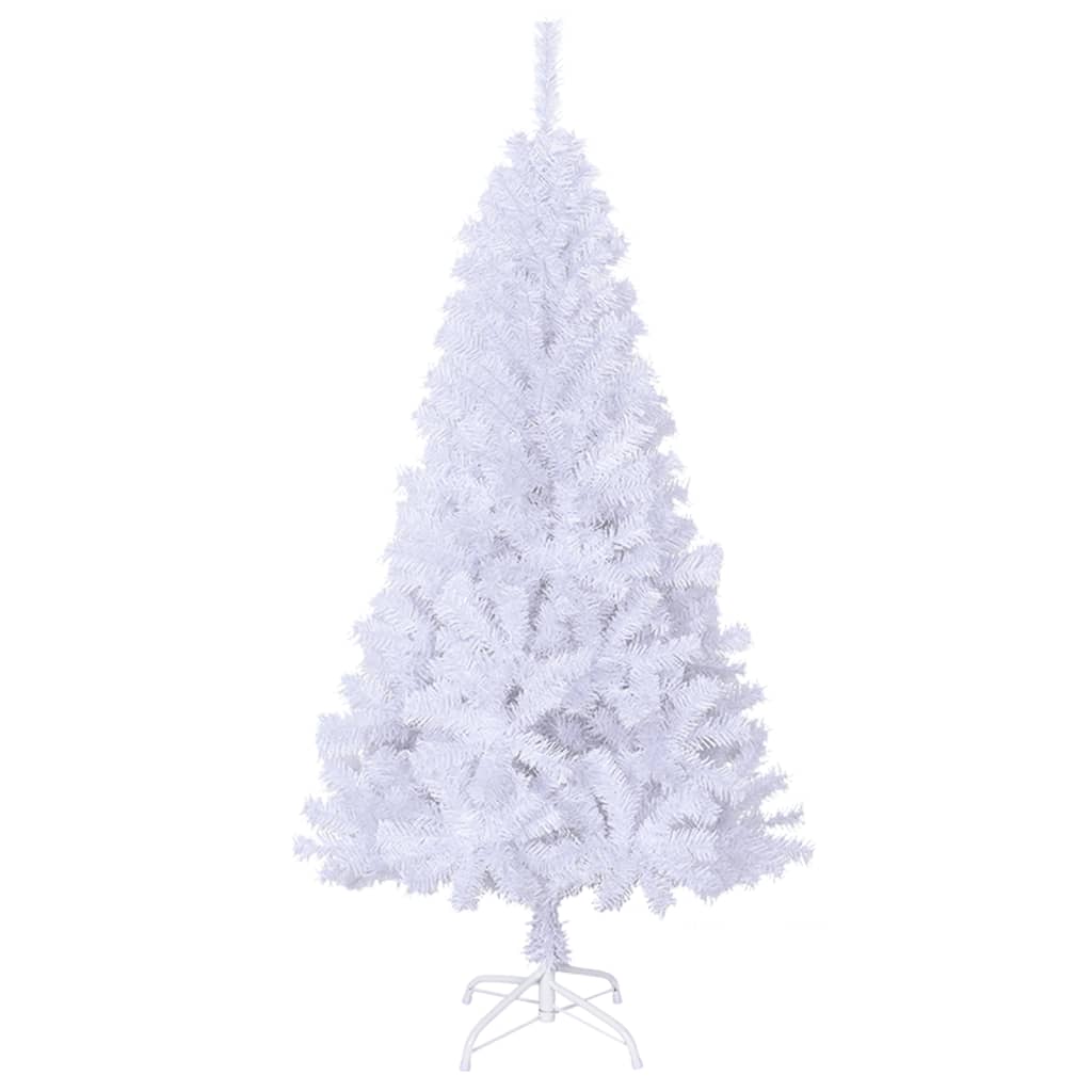 vidaXL Künstlicher Weihnachtsbaum mit Dicken Zweigen Weiß 150 cm PVC