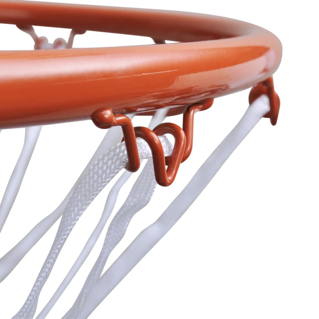 Basketballkorb 45 cm von Oskar Basketballring aus Metall mit Netz orange Ball 
