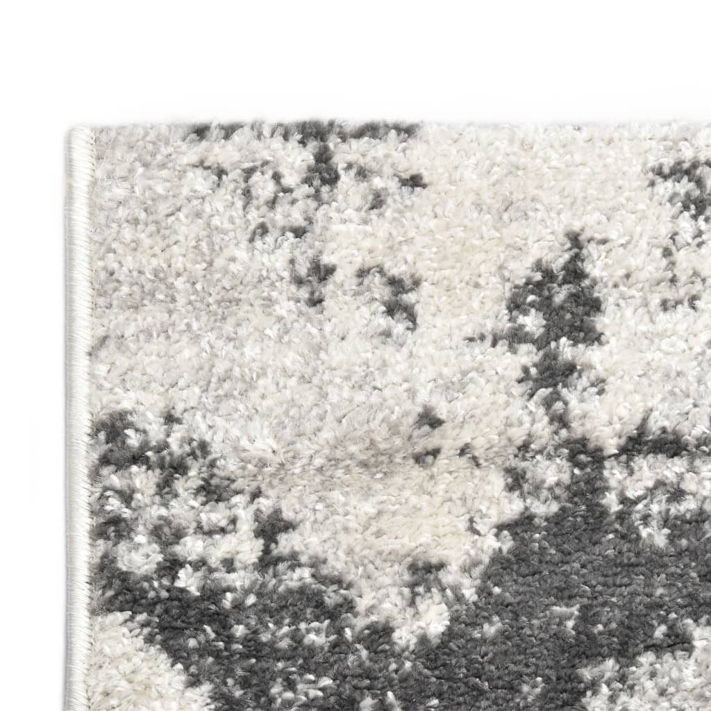 vidaXL Teppich Grau und Weiß 160 x 230 cm PP