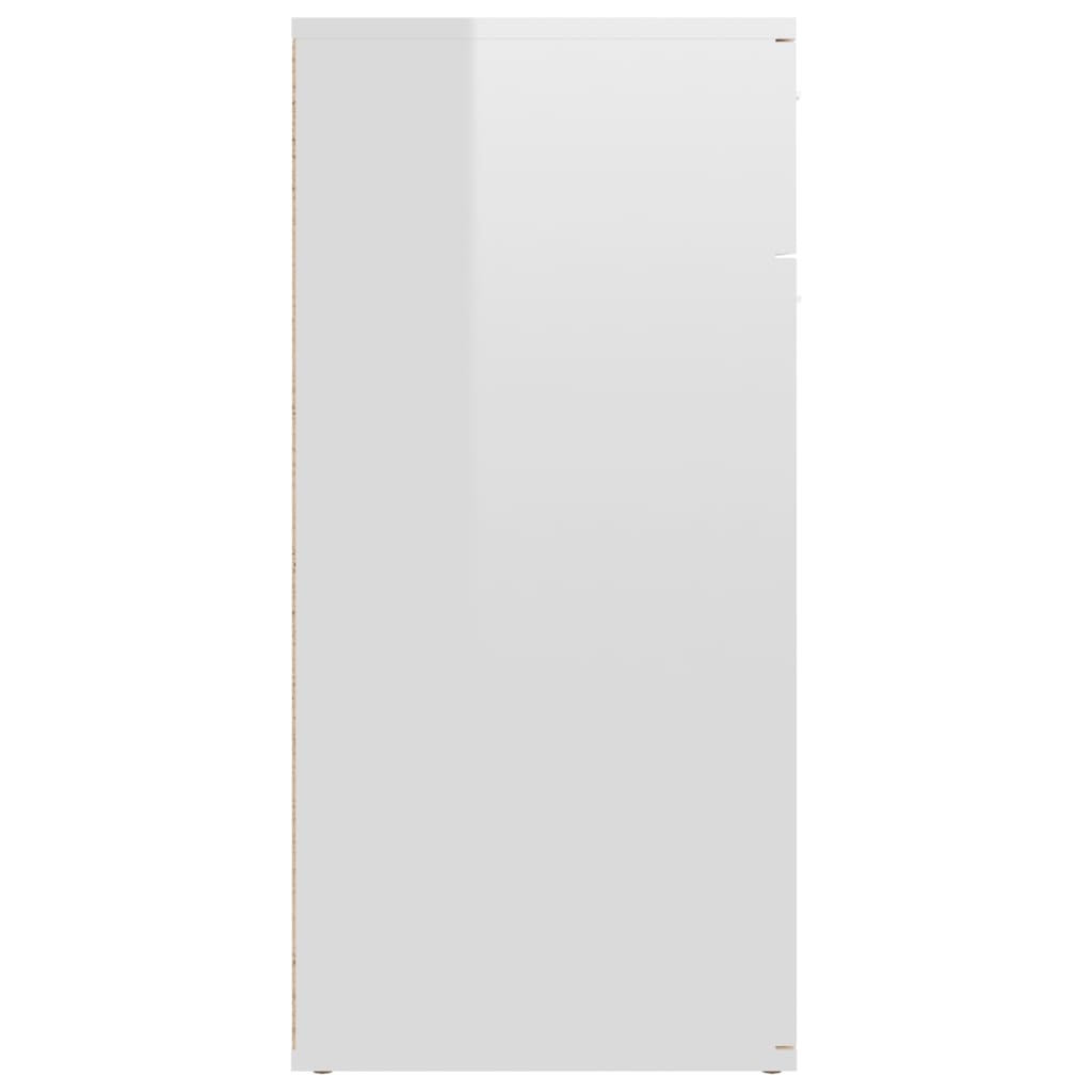 vidaXL Sideboard Hochglanz-Weiß 80x36x75 cm Holzwerkstoff