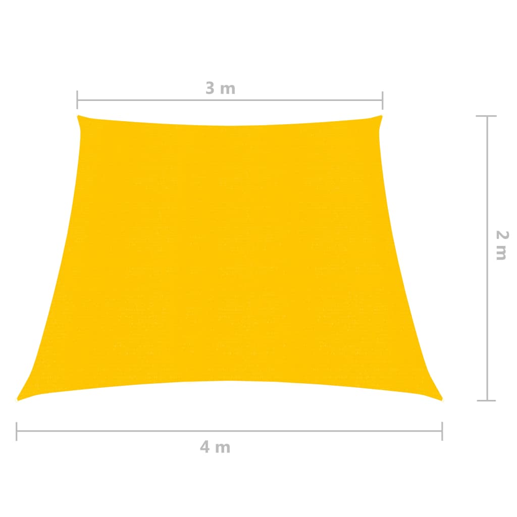 vidaXL Sonnensegel 160 g/m² Gelb 3/4x2 m HDPE