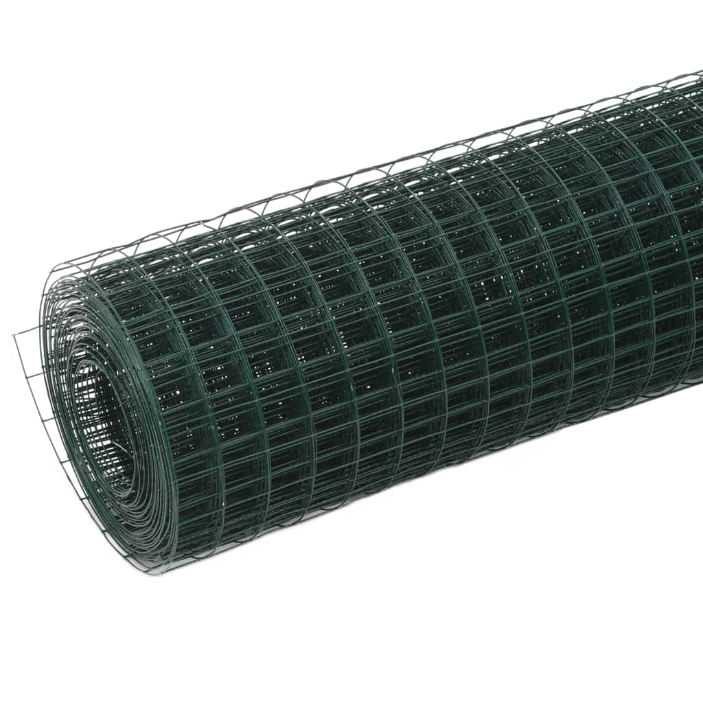 vidaXL Drahtzaun Stahl mit PVC-Beschichtung 10x0,5 m Grün